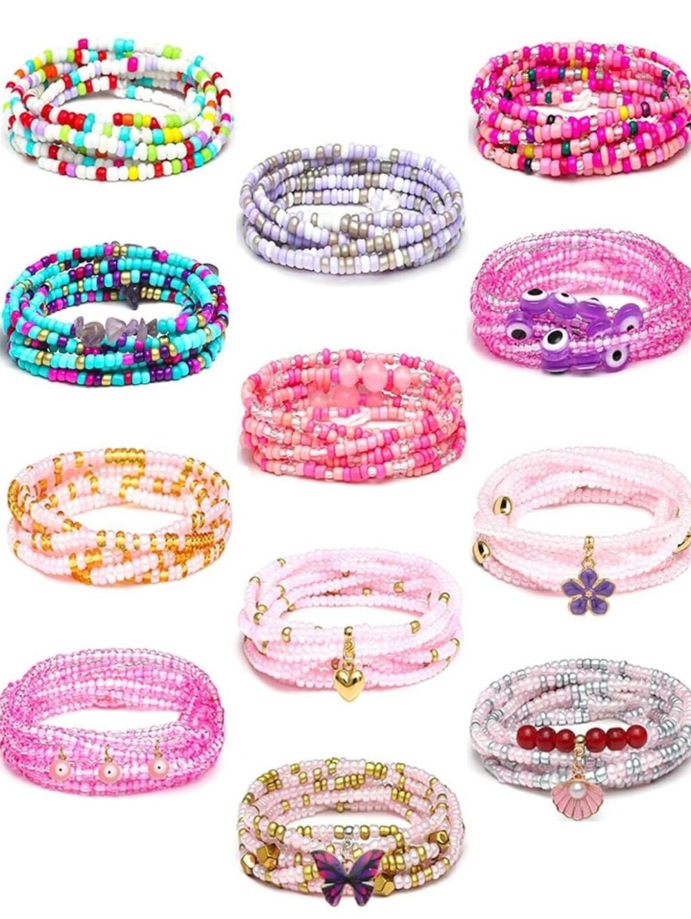 12Pcs 50 Inch African Waist Beads Chains